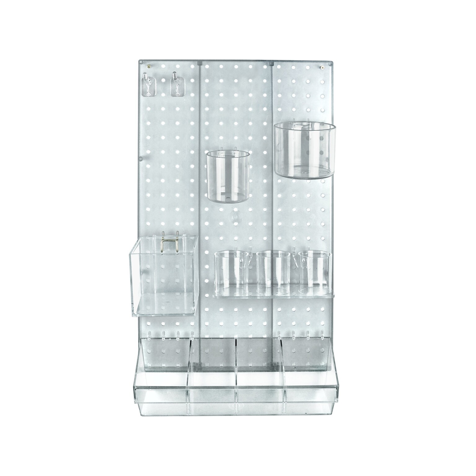 Azar 22 x 13.5 12-Piece Pegboard Wall Organizer Kit, Clear, Each (900942-CLR)