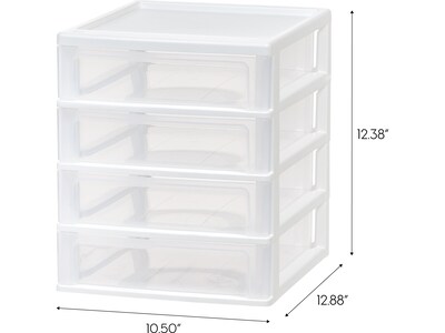 Iris 4-Drawer Desktop Unit, White/Clear (587014)