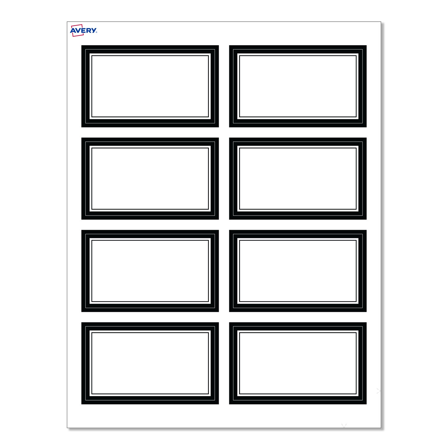Avery Double Black Border Matte Blank Card, White, 80/Pack (S00-D2D)
