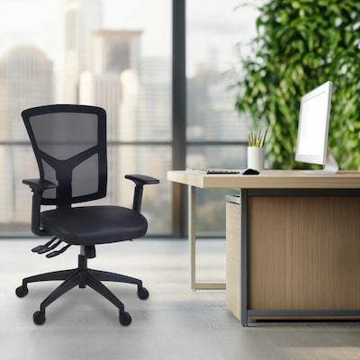 Regency Cosmo Ergonomic Mesh High-Back Multi-Function 3-Paddle Task Chair w/ Arms, Black (5110BK)