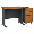 Bush Business Furniture Cubix 36W Desk with Mobile File Cabinet, Natural Cherry/Slate (SRA024NCSU)
