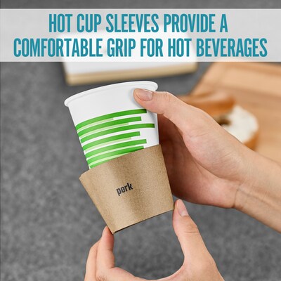 Perk™ Eco Paper Hot Cup Sleeves, Brown, 1000/Carton (PK56227CT)
