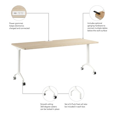 Bush Business Furniture Synergy 72"W Rectangular Conference Table, Natural Elm (SGD272NE)