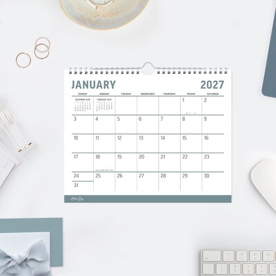2027 Blue Sky 8.75" x 11" Monthly Wall Calendar, Gray/White (160978)