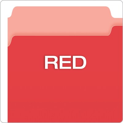 Pendaflex Recycled File Folder, 1/3-Cut Tab, Legal Size, Red, 100/Box (43501/3RED)