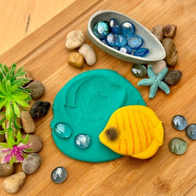 Yellow Door Sensory Play Stones Fish, Assorted Colors, 8/Pack (YUS1236)