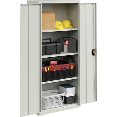 Lorell Fortress Steel Storage Cabinet with 4-Shelves, Gray (LLR69830LGY)