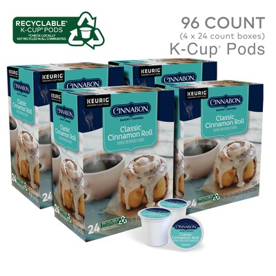 Cinnabon Cinnamon Coffee Keurig® K-Cup® Pods, Light Roast, 96/Carton (10099555063056)