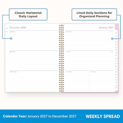 2027 Blue Sky 8.5 x 11 Weekly & Monthly Planner, Pink (164278)