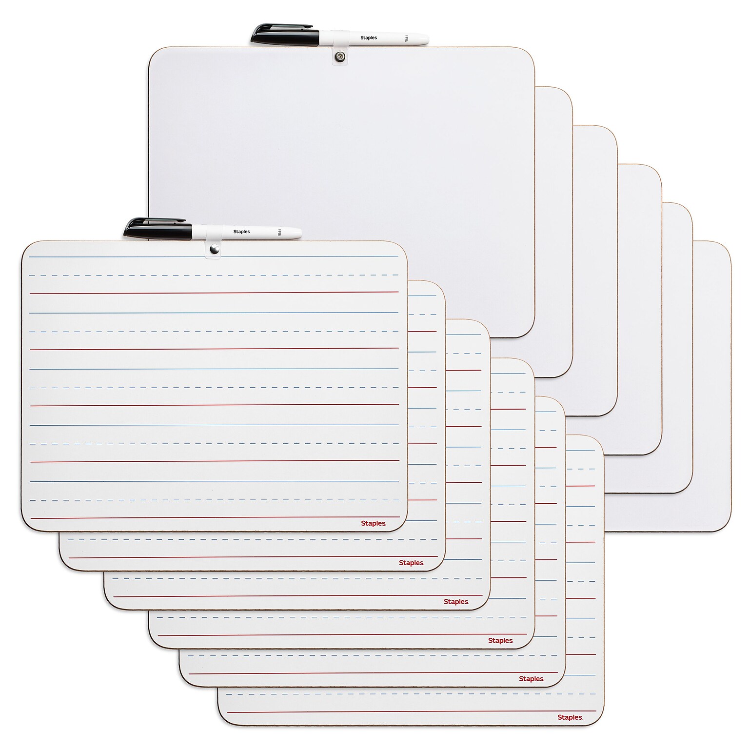 Staples Double Sided Dry-Erase Learning Board, 8.9 x 11.8, 12/Pack (61296-12PK)