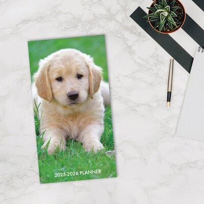 2025-2026 Willow Creek Puppy Love 3.5" x 6.5" Yearly Planner, Paperboard Cover (47088)