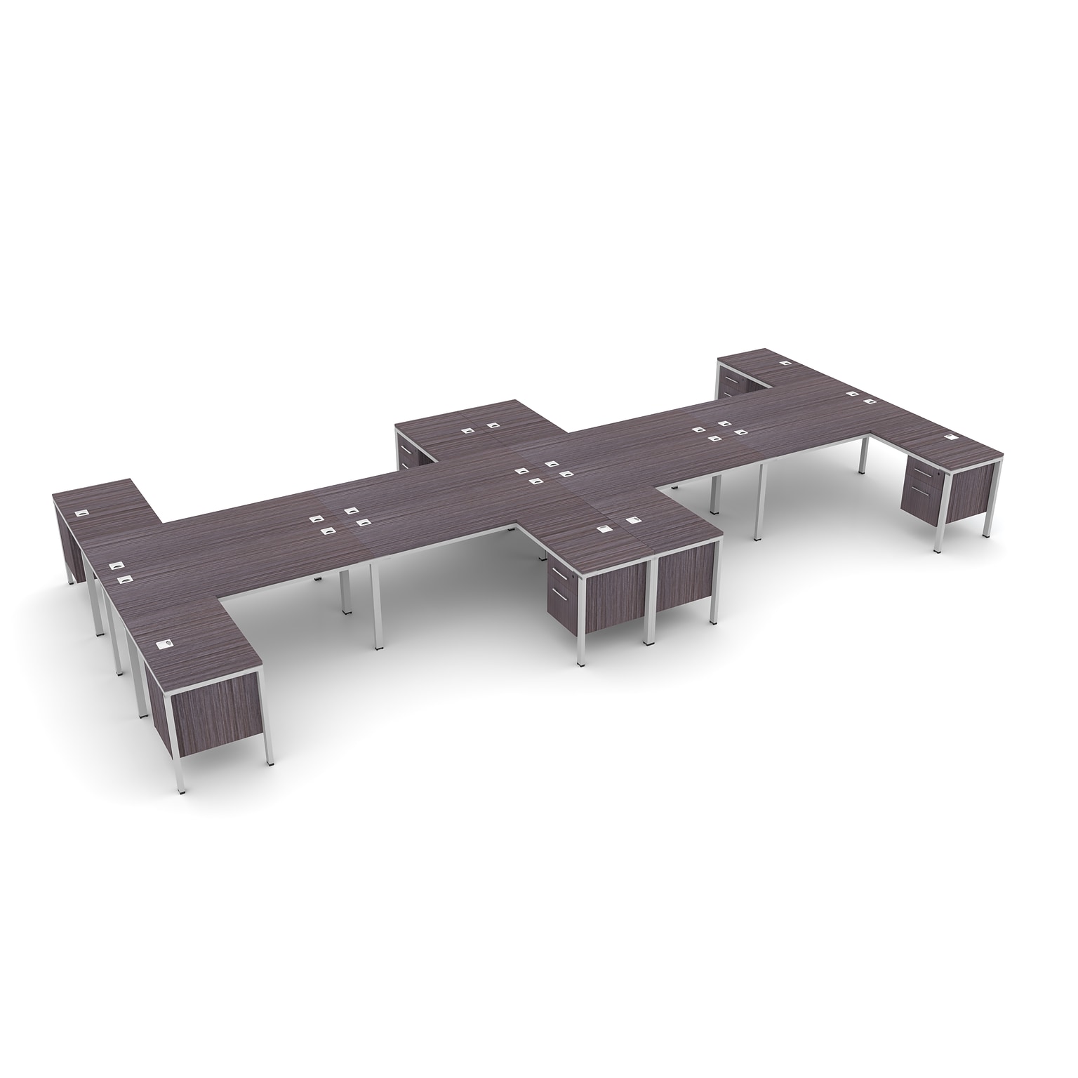 Boss Simple System 71W L-Shaped Desk, Driftwood, 8/Set (SGSD027-203)