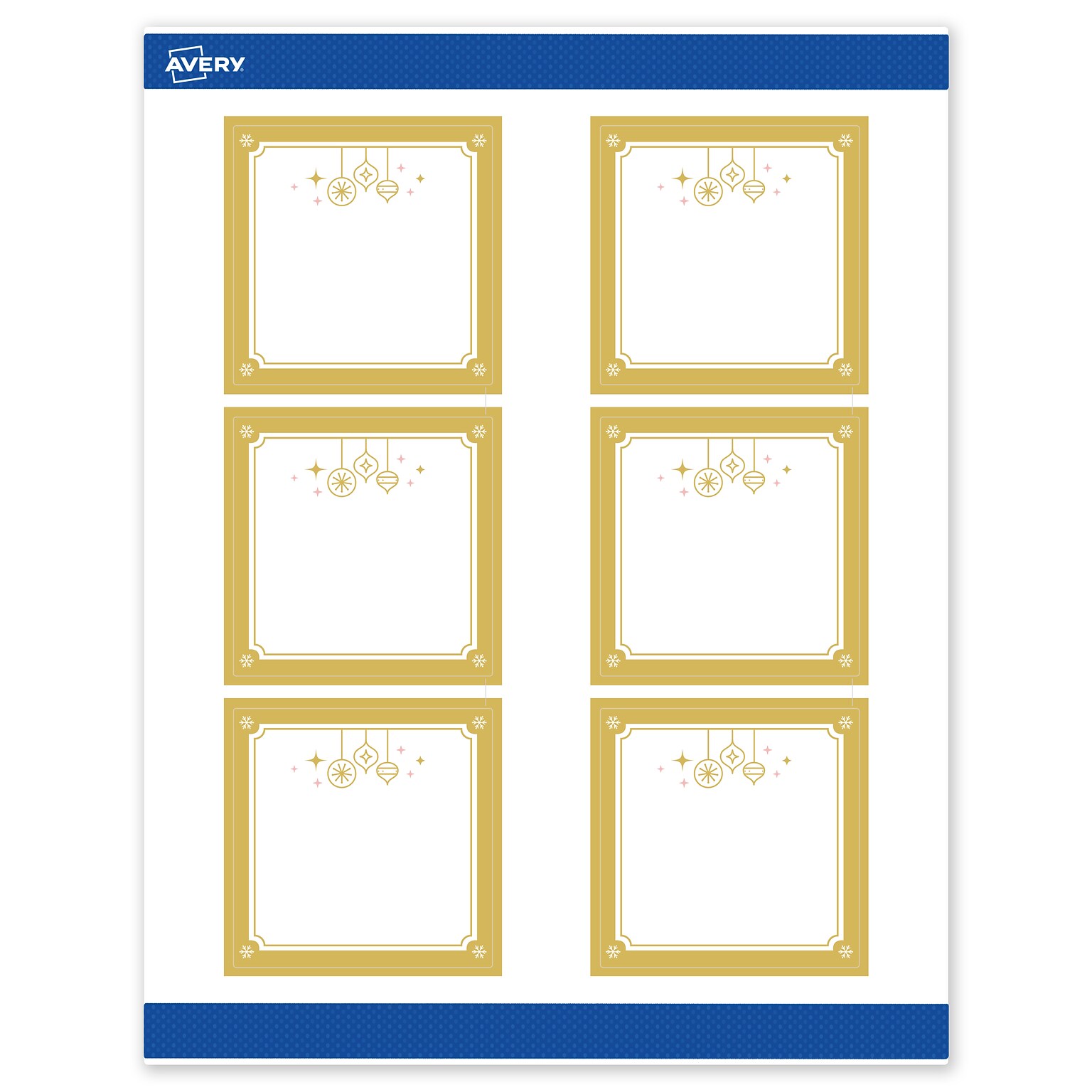 Avery Square Multipurpose Labels, 3 x 3, White, 60/Pack (19479370524)