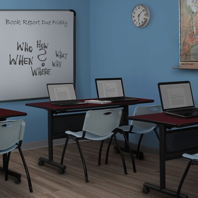 Regency Kobe 72 Flip Top Mobile Training Table with Modesty- Mahogany