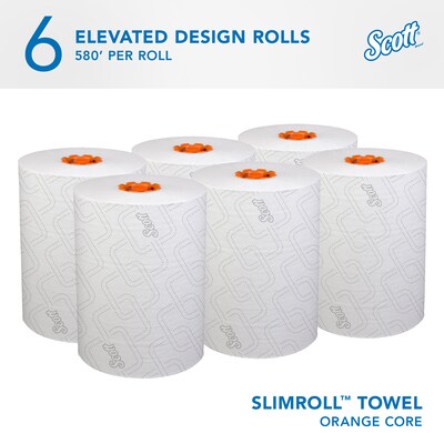 Scott Pro Slimroll Hardwound Paper Towels, 1-ply, 6 Rolls/Case (47035)