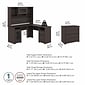 Bush Furniture Cabot 60"W L Shaped Computer Desk with Hutch and Lateral File Cabinet, Heather Gray (CAB005HRG)