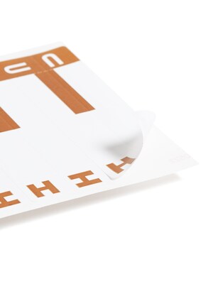 Alphabetical Character Labels, H And U, Dark Brown, 100/Pk