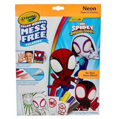Crayola Color Wonder Mess Free Spidey Amazing Friends Coloring Book, 10-Pages (75-7187)