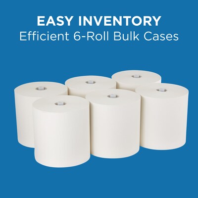 Pacific Blue Ultra Hardwound Paper Towels, 1-Ply, 6 Rolls/Carton (26490)