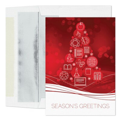 Custom Education Tree Cards, with Envelopes, 5 5/8"  x 7 7/8" Holiday Card, 25 Cards per Set
