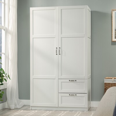 Sauder Select 71H Storage Armoire, 2 Drawers, White (420495)