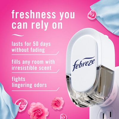 Febreze Fade Defy Plug Air Freshener Warmer Refill, Downy April Fresh Scent, 0.87 fl. oz., 3/Pack (5