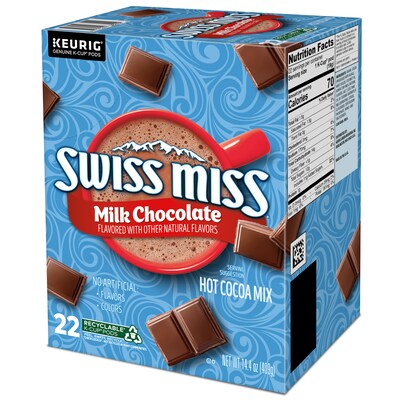 Swiss Miss Milk Chocolate Hot Cocoa, 0.65 oz. Keurig® K-Cup® Pods, 22/Box (1252)