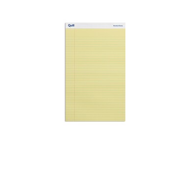 Quill Brand® Standard Series Legal Pad, 8-1/2" x 14", Wide Ruled, Canary Yellow, 50 Sheets/Pad, 12 Pads/Pack (740022L)