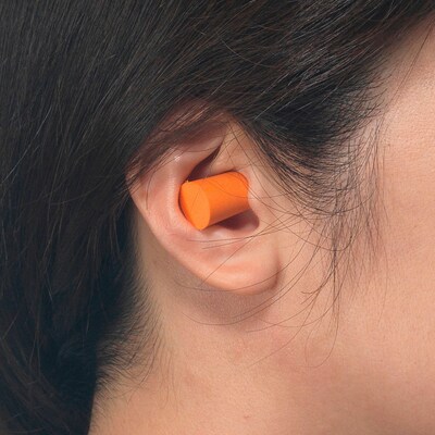 Global Industrial Bullet Earplugs, Tapered, Uncorded, NRR 32 dB, 200 Pairs/Box (708375)