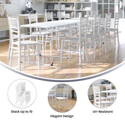Flash Furniture Resin Kids Chiavari Chair, White (LEL7KWH)