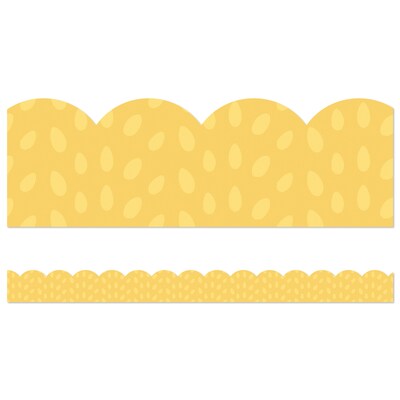 Carson Dellosa Education Grow Together Scalloped Borders, 3x 3, Yellow with Painted Dots, 6/Bundle (CD-108490-6)