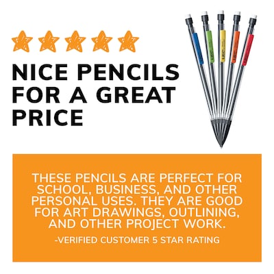 BIC Xtra Smooth Mechanical Pencils, 0.7mm, #2 Medium Lead, Dozen (MP11-BLK)