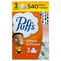 Puffs Basic Facial Tissue, 2-ply, 180 Tissues/Box, 3 Boxes/Pack (87615)
