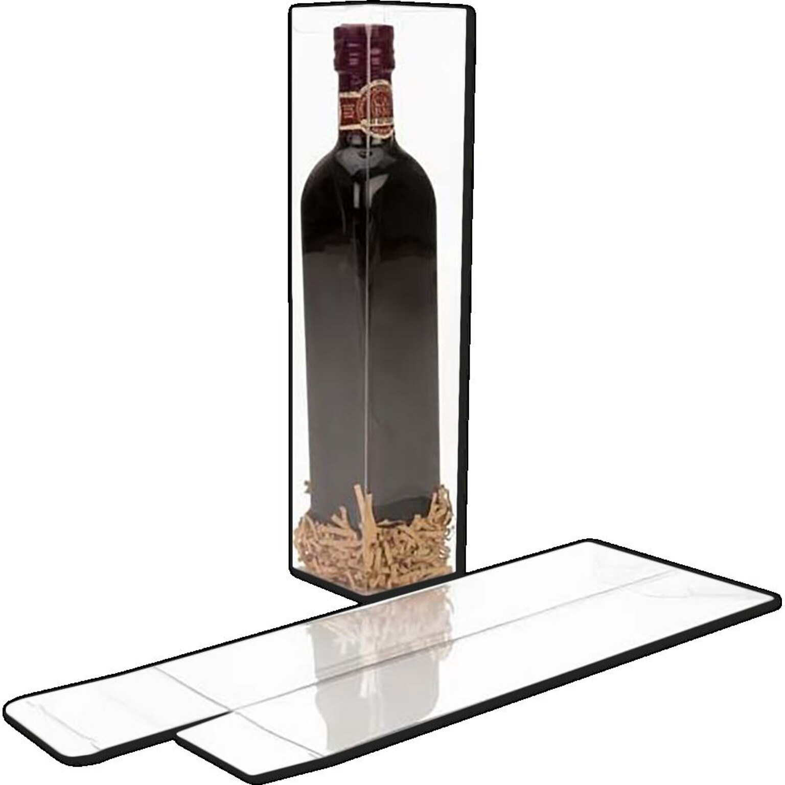 JAM Paper Pop & Lock Top Clear Gift Boxes, 2 9/16 x 2 9/16 x 12 1/16, 25/pack (CB-PLB145)