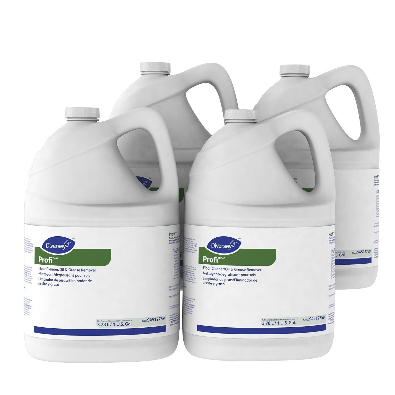 Diversey Profi Floor Cleaner/Oil & Grease Remover, 128 Oz., 4/Carton (94512759)