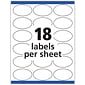 Avery Easy Peel Laser/Inkjet Oval, 1-1/2" x 2-1/2", White, 18 Labels/Sheet, 15 Sheets/Pack, 270 Labels/Pack (6583)