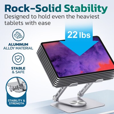Delton N35 Wireless Keyboard and Mouse & Swivel Tablet Stand Bundle, White (DTTKITN35WWSW60)