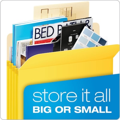 Pendaflex Color File Pocket, 3.5" Expansion, Letter Size, Yellow (1524E YEL)