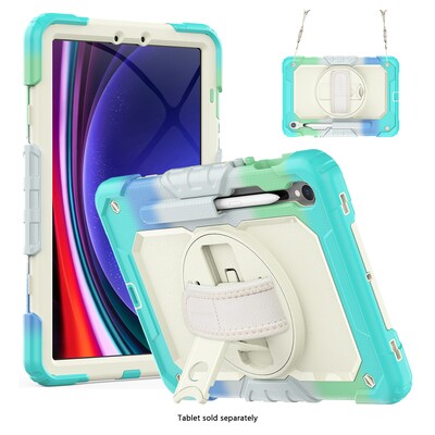 SaharaCase Raider Series Heavy Duty Case with Hand Strap for Galaxy Tab S10 Lite (2025),Tab S10 FE/S9/S9 FE, Iridescent Blue
