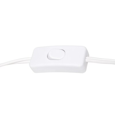 Simple Designs Down to the Wire Table Lamp Fabric Shade, White with White Shade (LT2066-WOW)