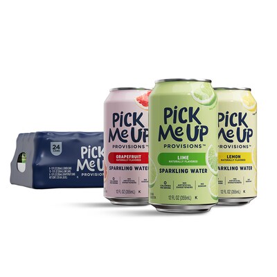 Pick Me Up Provisions™ Sparkling Water Variety Pack, 12 oz., 24 Cans/Carton (PM63523)
