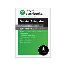 QuickBooks Desktop Enterprise Platinum 2024 for 1 User, 1-Year Subscription, Windows, Download (5102