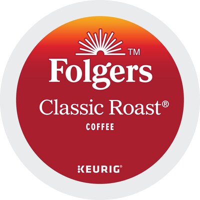 Folgers Classic Roast Coffee, Medium Roast, 0.28 oz. Keurig® K-Cup® Pods, 24/Box (6685)