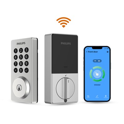 Philips Smart Wi-Fi Door Lock with Push Button Lighted Keypad and Handle Set