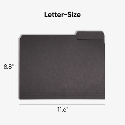 Smead Interior File Folders, 1/3-Cut Tab, Letter Size, Black, 100/Box (10243)