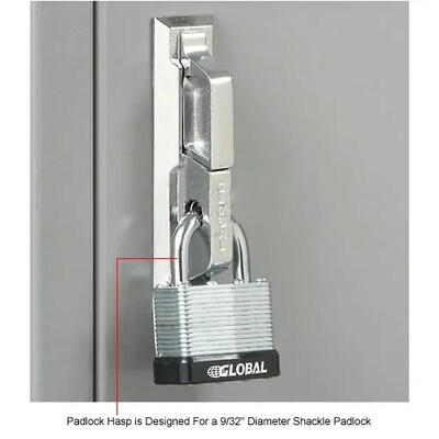 Global Industrial Paramount 2-Tier 6-Door Locker, 36"W x 18"D x 78"H, Gray (652179GY)