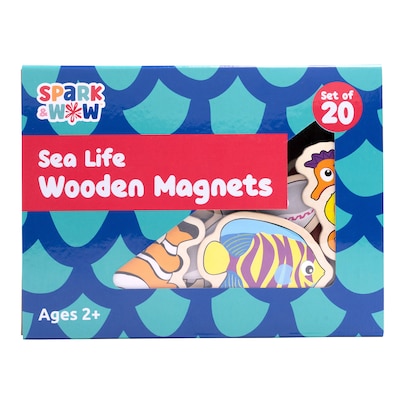 Spark & Wow Sea Life Wooden Magnets, Assorted Colors, 2/Bundle (CTUSW400020-2)