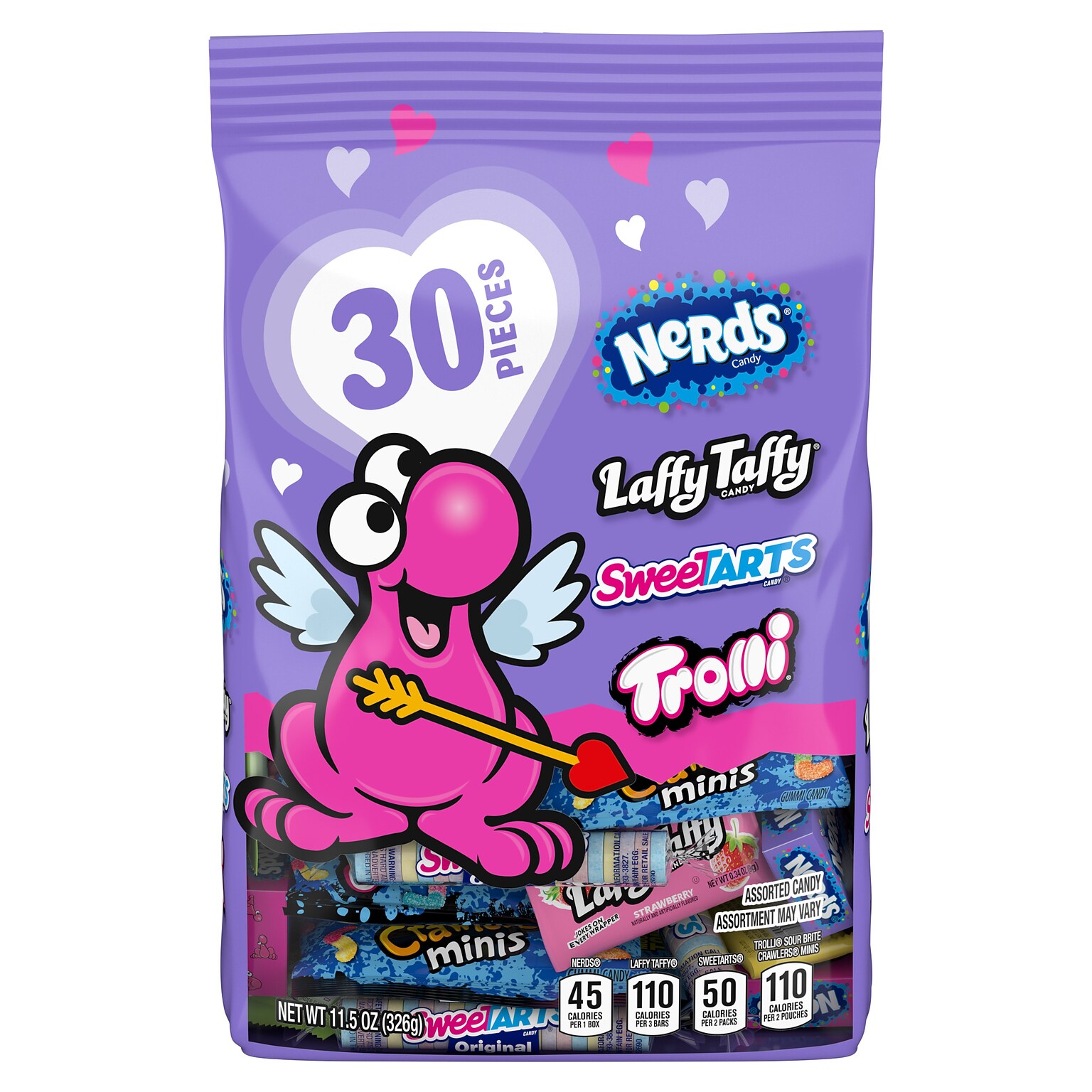 Nerds Valentines Day Be Mine Premium Mix Assorted Chewy Candy, 11.5 oz., 30 Pouches/Bag (FER07958)