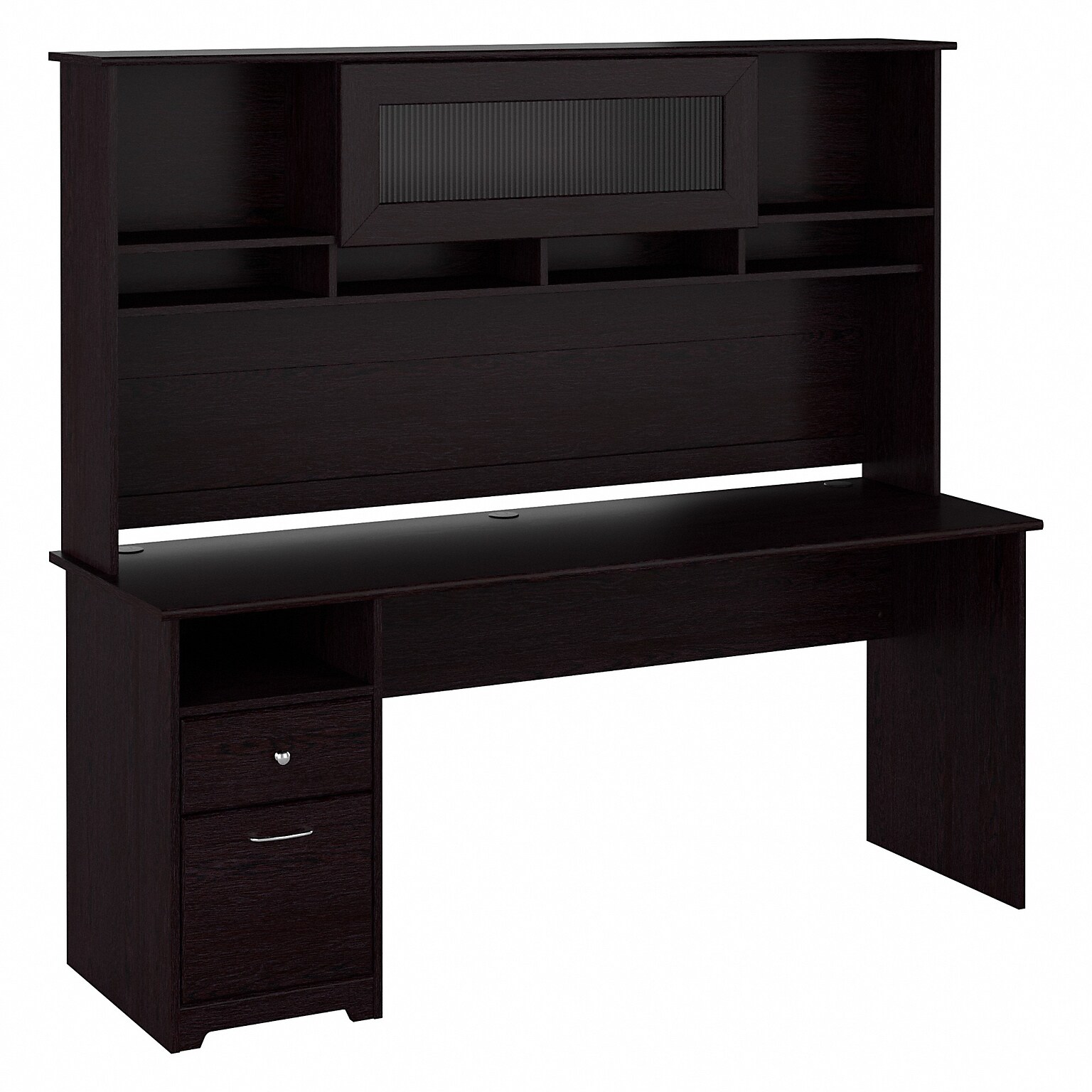 Bush Furniture Cabot 72W Computer Desk with Hutch, Espresso Oak (CAB049EPO)