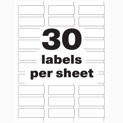 Avery PermaTrack Durable Laser Asset Tag Labels, 3/4" x 2", White, 30 Labels/Sheet, 8 Sheets/Pack, 240 Asset Tags/Pack (61526)